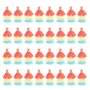 Mini Nappe Tristrato 1,6" Nappa Fatta a Mano Confezione da 50, Rosso Giallo Blu - Foto 1 di 6