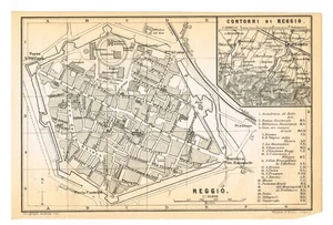 Reggio Emilia 1879 Original Vintage Karte Norditalien - Bild 1 von 7