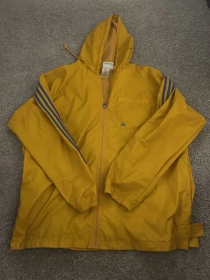 Jaqueta corta-vento vintage Adidas masculina grande dourada trevo anos 80 atlética hip hop - Imagem 1 de 4