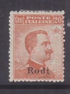 ITALIAN OCCUPATION, DODECANESE, AEGEAN, RHODES,1916 no watermark 20c. Orange,lhm - Picture 1 of 1