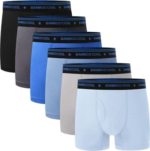 BAMBOO COOL Boys' Underwear Boxer Briefs 6-Pack with Fly Pouch Comfortable and T - Picture 1 of 12