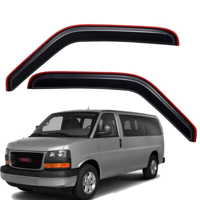 Fits 1996-2025 Chevy Express 1500 2500 3500 In-Channel Vent Shade Window Visor Foto 1 de 4