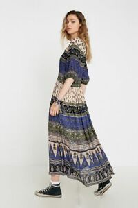 Urban outfitters Deadstock Salvage Boho Maxi Smock Summer Dress NEW UK 8-12