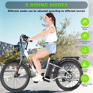 26in E-Bike Electric Bike 500W City Cruiser Bicycle w/48V Li-Battery for Adults* - Picture 1 of 53