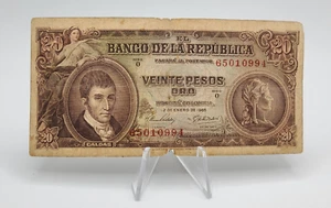 Colombia Banknote 20 Pesos Oro 1965 P-401c circulated - Picture 1 of 2