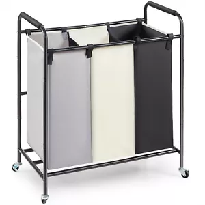 VEVOR Laundry Sorter Cart 3-Section Laundry Sorter with Wheels & Removable Bags - Picture 1 of 12