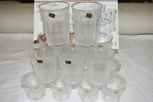 NOS Luminarc Working Glass 16 Piece 500 10 panel Glasses Set - Picture 1 of 6