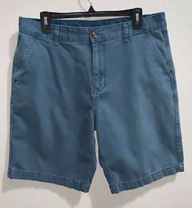 Faded Glory Mens Chino Shorts Size 36 Blue 100% Cotton Flat Front - Picture 1 of 7