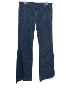 Kut From The Kloth blaue Damenjeans flache Vorderseite mittelhoher Bund Denim Schlag Größe 8 - Bild 1 von 9
