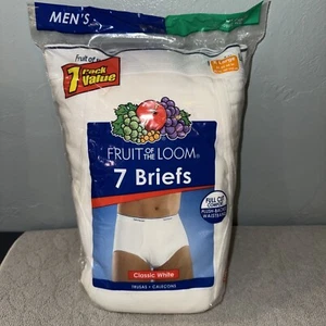 Vintage 2009 Fruit Of The Loom 7 Pack Men's Size XL 42-44 Briefs Underwear White - Picture 1 of 5