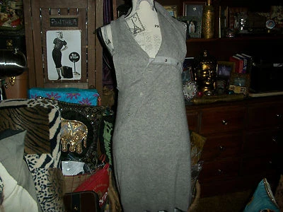  Oonagh by NANETTE LEPORE Picturesque Heather Gray Cashmere Dress Size M - Imagem 1 de 4
