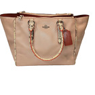 Coach F11751 Carryall In Natural Refined Leather W/python Embossed Leather Guc