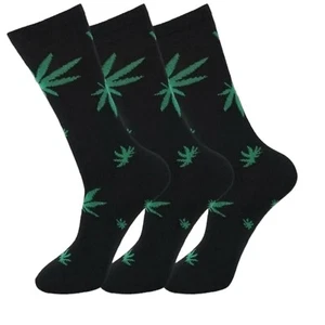 6 Paar Herren Ganja Unkraut Blattdruck Cannabis Marihuana Design Baumwollsocken UK 6-11 - Bild 1 von 3