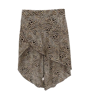 SHEIN Curve High-Low Skirt Womens 2XL Brown Animal Print Asymmetric Lightweight - Picture 1 of 8