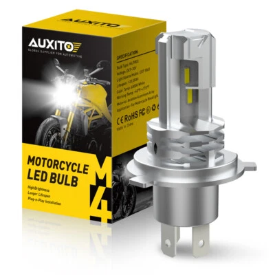 AUXITO H4 9003 Bombilla LED haz alto/bajo blanco faro moto alta potencia V Foto 1 de 4