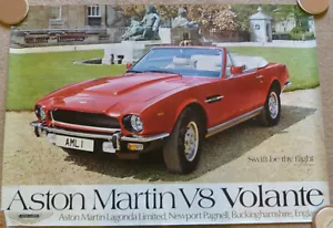 Aston Martin V8 Volante um 1979 original offizielles Showroom Poster, kein Reprint - Bild 1 von 1