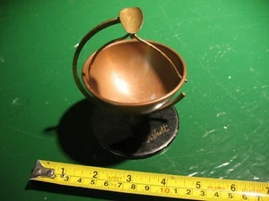 COPPER STEEL HANGING ASH TRAY ARTS & CRAFTS SIGNED W. H. SCOTT - Picture 1 of 7