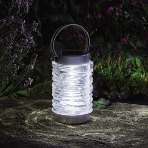 Wave Lantern Modern Bright Solar Powered White LED Garden Super Bright Lantern - Picture 1 of 1