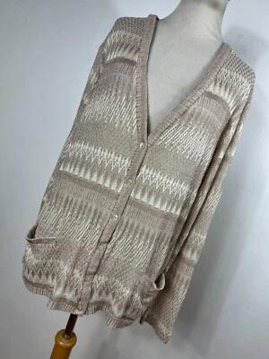 Jones New York 2X Cárdigan Suéter Tostado Crema Botón Bolsillo Frontal Ligero C1 Foto 1 de 4