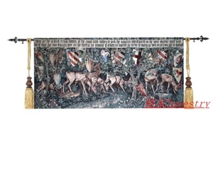 Medieval Old World Tapestry Wall Hanging Cotton100% for Shield with deer - Picture 1 of 1