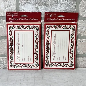 2 Pakete Vintage Weihnachtsfeier Einladungen Neu Versiegelt 16 Insgesamt mit Umschlägen - Bild 1 von 7