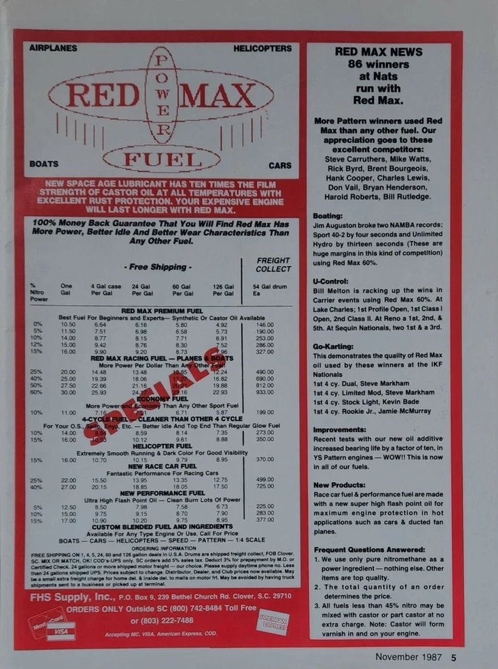 Vintage 1987 RED MAX Fuel Print Ad Ephemera Wall Art Decor - Image 1 of 1