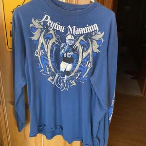 Colts Blue Peyton Manning Long Sleeve Graphic Tee - Bild 1 von 2