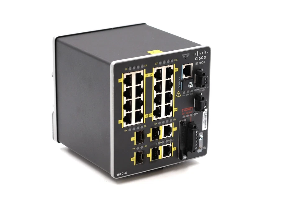 Cisco IE 2000 16-Port 10/100 Managed Industrial Switch P/N: IE-2000-16TC-G-L - Image 1 of 4