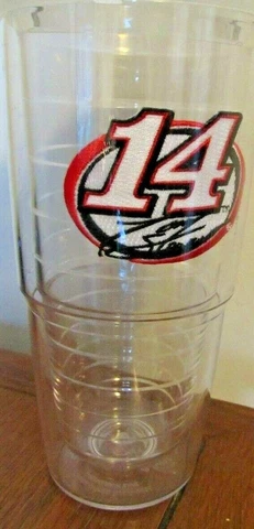 Nascar Racing Tervis tumbler Insulated 24oz Tony Stewart #14 Patch with Lid new Cover
