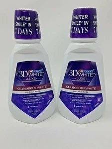 2 Crest 3D White Luxe Multi-Care Whitening Rinse Glamorous White Alcohol Free - Picture 1 of 2