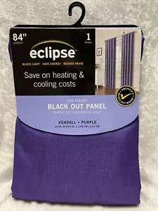 ECLIPSE Kendall Solid Blackout Curtain One Panel Rod Pocket 42" X 84" Purple NEW - Picture 1 of 9