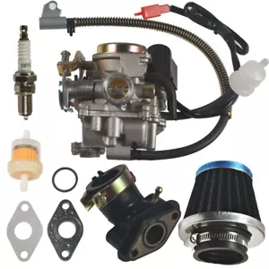 Carburetor For 139QMB GY6 50cc 49CC 4 Stroke Scooter Taotao 18mm Intake Manifold - Imagen 1 de 5