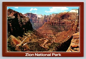 Zion Nationalpark Serpentinen auf dem Highway Utah Vintage unbestellte Postkarte - Bild 1 von 2