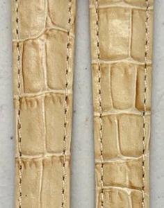 Correa de reloj de cuero genuino 14 mm estilo grano de cocodrilo vintage nuevo stock antiguo nuevo en stock - Imagen 1 de 7