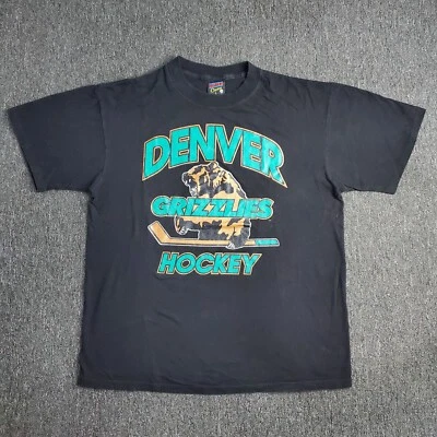 Denver Grizzlies T-Shirt Mens Large Black Hockey IHL Bear Soffe's Choice Vintage - Image 1 of 4