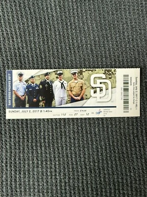 7/2/2017 SD Padres Host LA Dodgers Full Ticket - Image 1 of 2