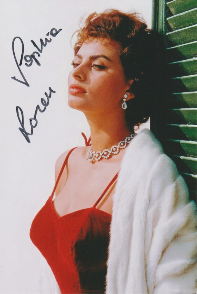 SOPHIA LOREN Original Autogramm signiertes Foto Top Portrait - Bild 1 von 2