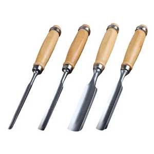 4PCS Wood Carving Hand Half-round Chisel Firmer Gouge Set Steel Woodworking Tool - Picture 1 of 8