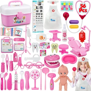 STEAM Life Doctor Set für Kinder, 56 Teile Kinder Arzt Spielset, Arzt Set für Kleinkinder - Bild 1 von 12