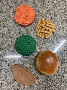 Vintage 1980 Nasta Toy Child Play Food Lot Peas Carrots Steak Hamburger Fries - Picture 1 of 3