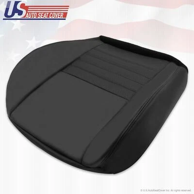 1999-2004 Ford Mustang GT 2 portas driver parte inferior couro perfurado capa de assento preta - Imagem 1 de 4