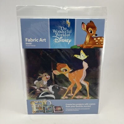The Wonderful World of Disney Fabric Art 8 1/2" Square Bambi Forest Friends NIB - Image 1 of 4