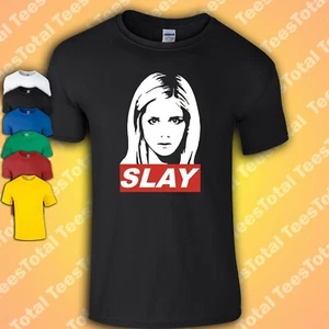 Buffy the Vampire Slayer SLAY T-Shirt | Retro | 90s | Geek | Nerd - Picture 1 of 2