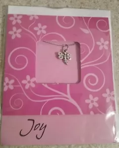 Basic Spirit Handcrafted Pewter Necklace with Joy Charm and Note Card NIP - Picture 1 of 2