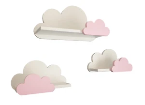 Wolken Wandregal 3er Set Moli Premium rosa, Kinderzimmer, kind, babyzimmer junge - Bild 1 von 9