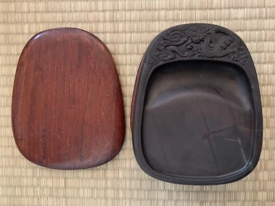 Piedra de tinta Duan dragón espeleología venas verdes caligrafía Tankei piedra natural Foto 1 de 4