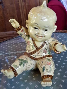 Baby Boy Figurine, Chinese Porcelain, Vintage - Picture 1 of 5