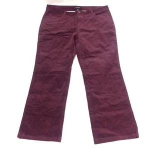 Pantalones para mujer Who What Wear mezcla algodón pana borgoña talla 8 granate nuevos - Imagen 1 de 2