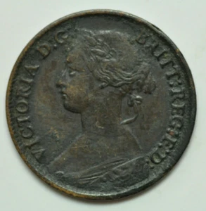 mw14494 Great Britain; Farthing 1865 Victoria KM#747.2 - Picture 1 of 2
