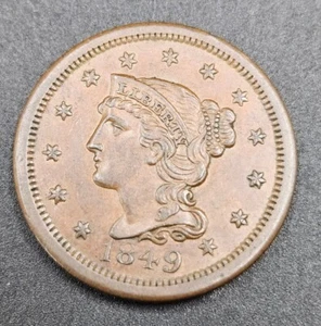 1849 Flechthaar großer Cent | AUSWAHL FAST BANKFRISCH (AU+) - Bild 1 von 2